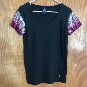• 2/$10 • Pink VS Sequin Sleeve Tee